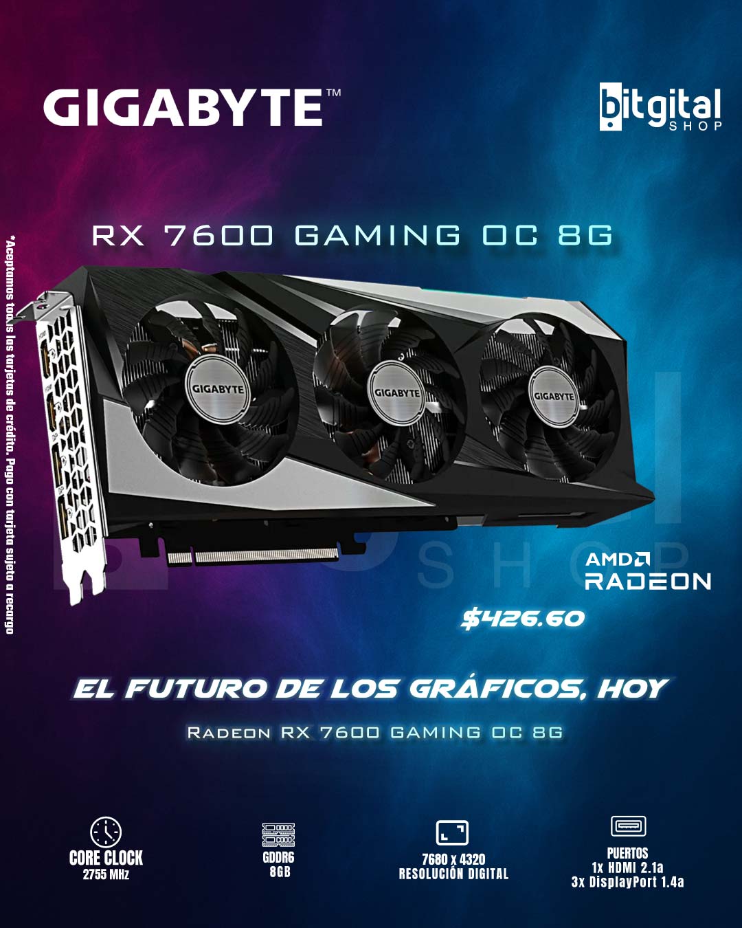 GIGABYTE RADEON RX 7600 GAMING OC 8G
