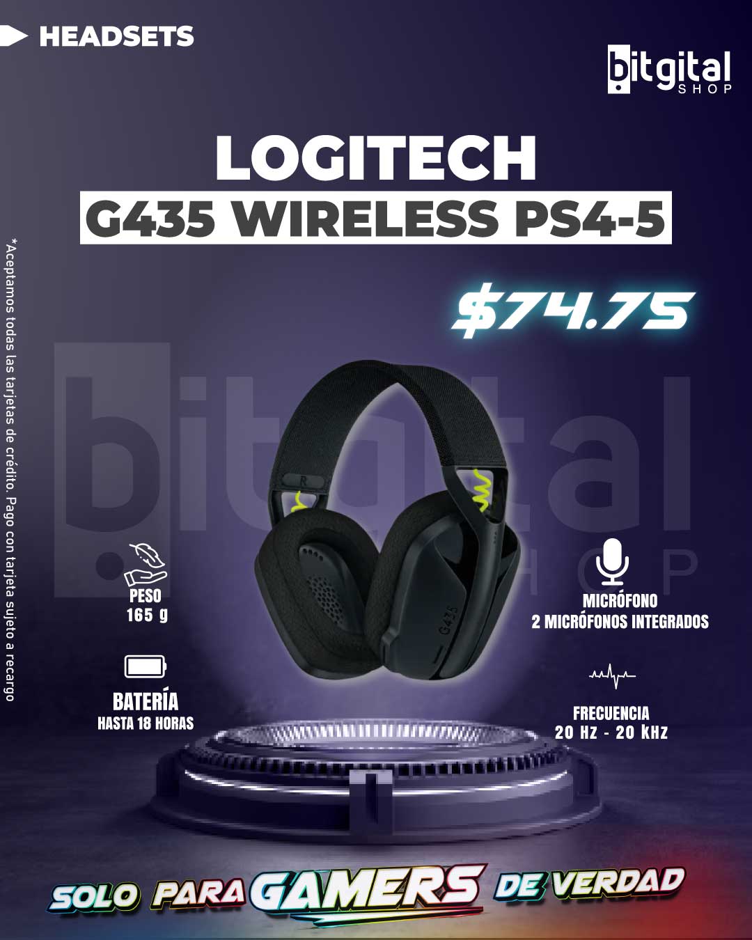 LOGITECH G435 WIRELESS PS4-5