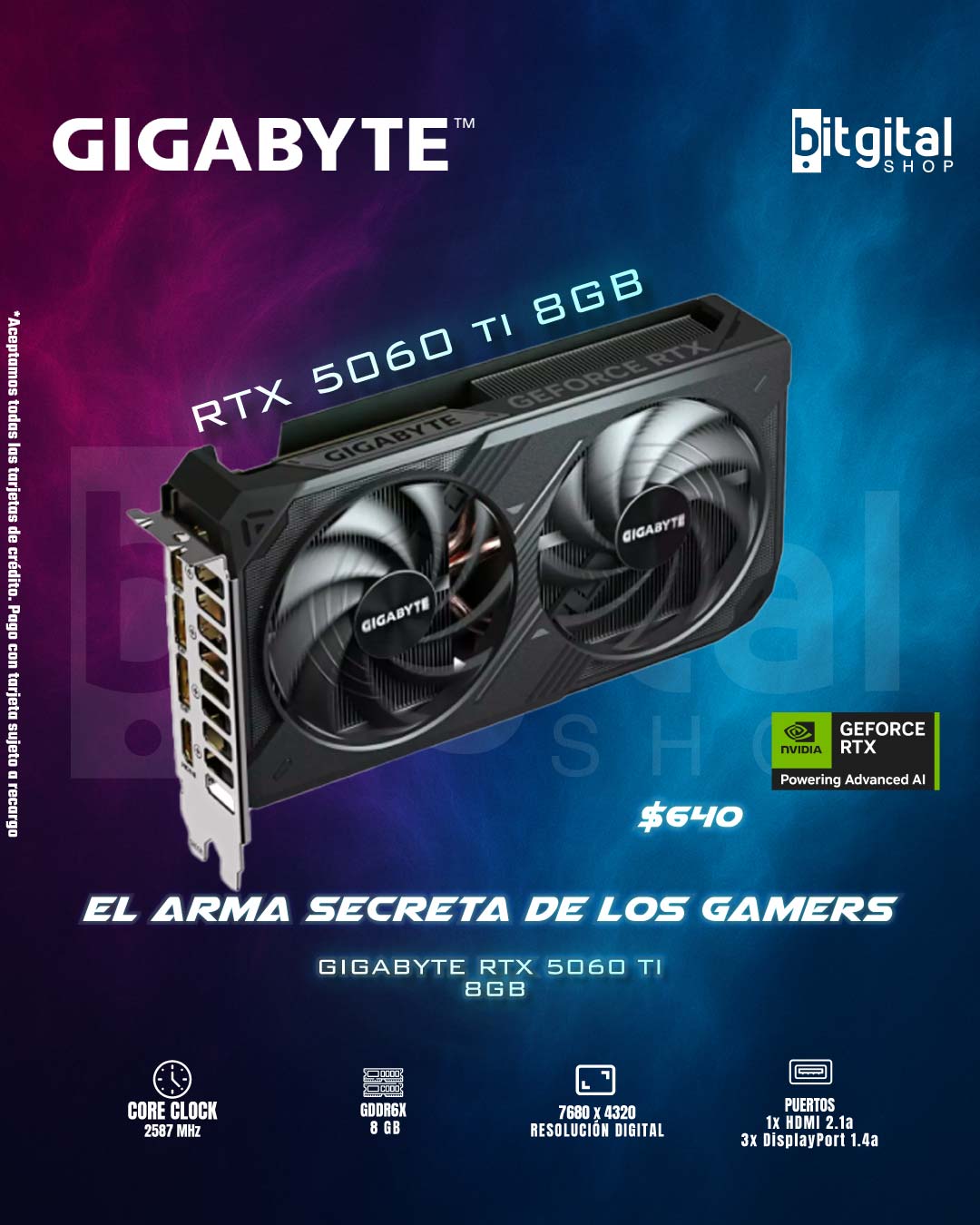 GIGABYTE RTX 5060 TI 8GB