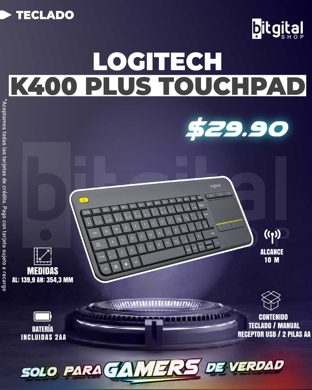 LOGITECH K400 PLUS TOUCHPAD