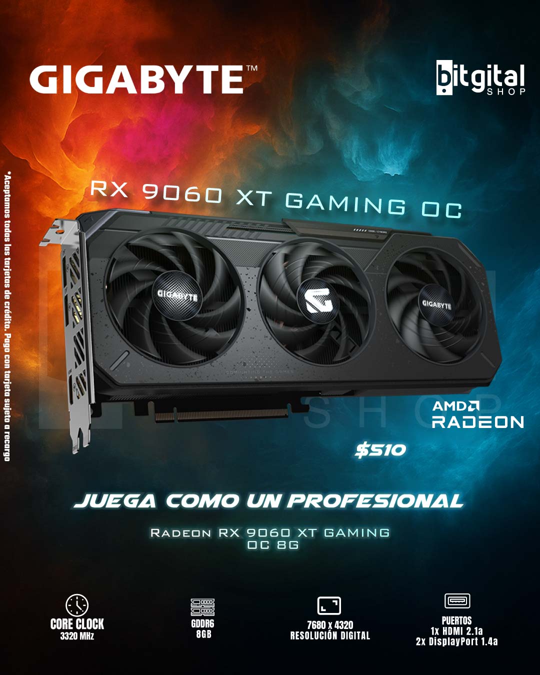 GIGABYTE RADEON RX 9060 XT GAMING OC 8G