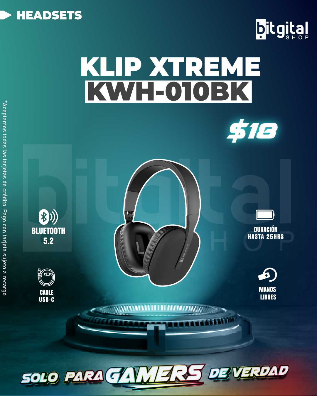 KLIP XTREME KWH-010BK — $18.00
