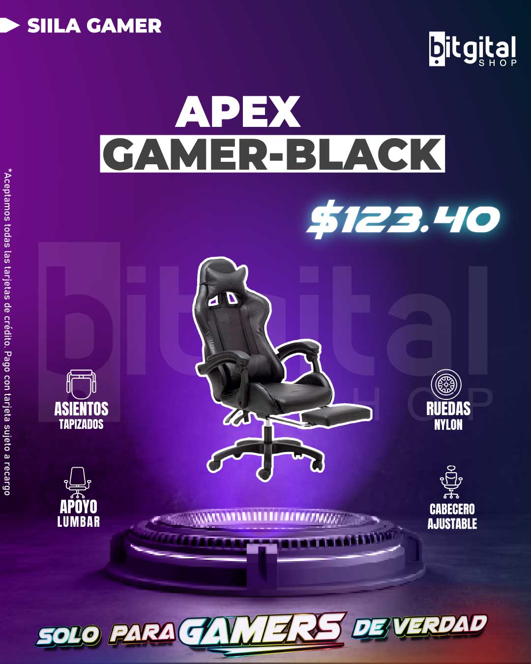 APEX GAMER-BLACK — $123.40