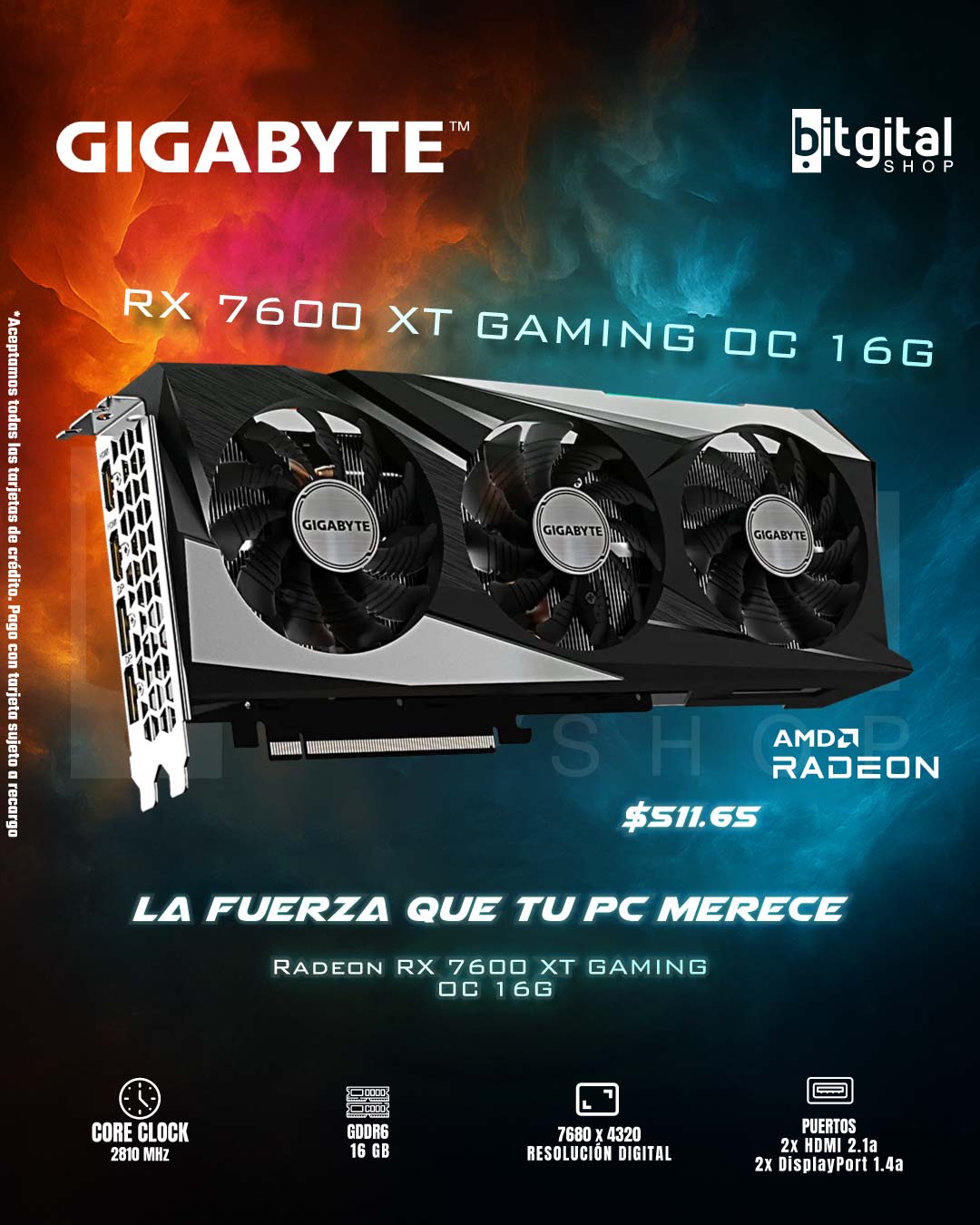 GIGABYTE RADEON RX 7600 XT GAMING OC 16G