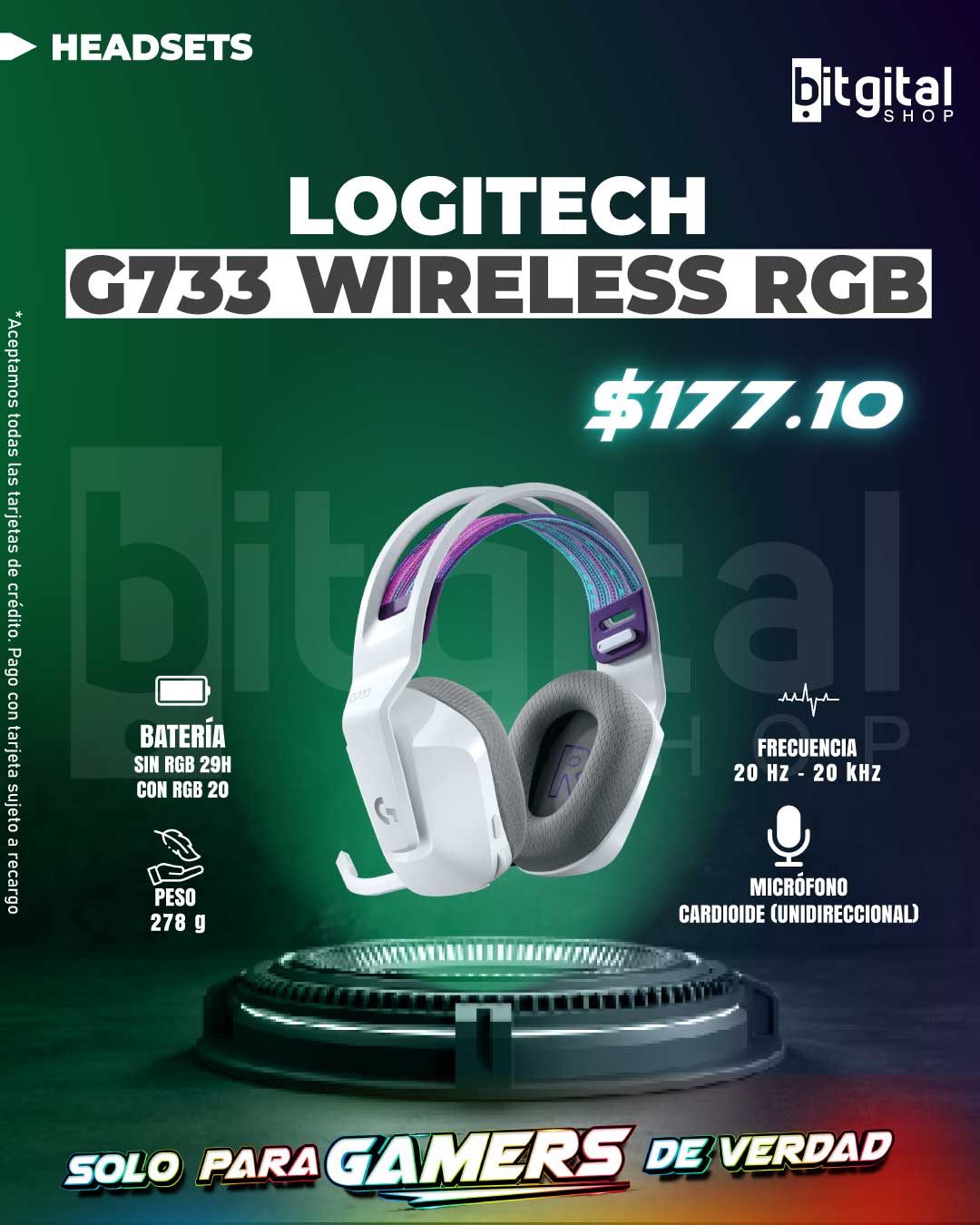 LOGITECH G733 WIRELESS RGB — $177.10