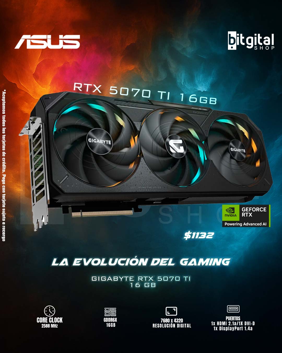 GIGABYTE RTX 5070 TI 16GB