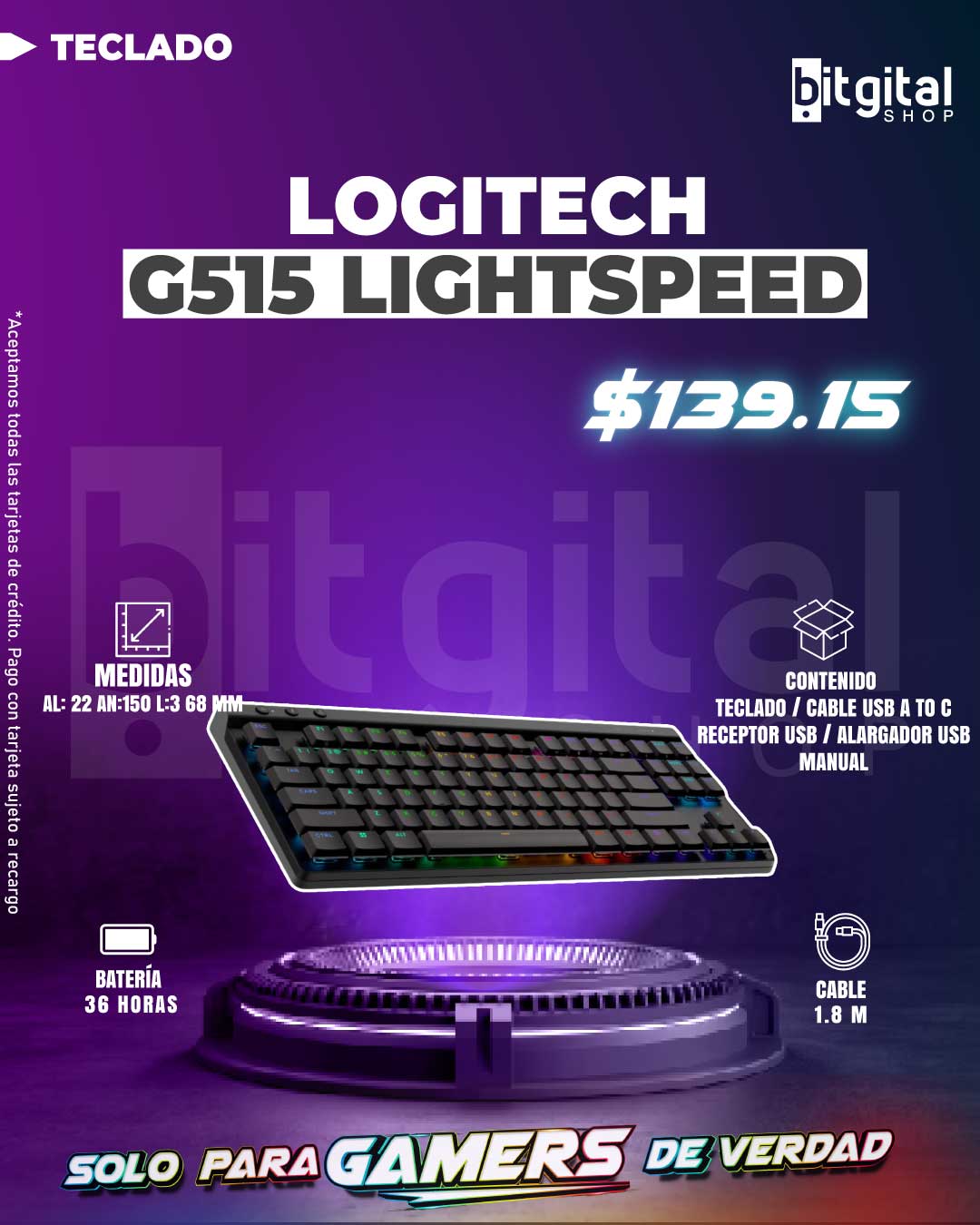 LOGITECH G515 LIGHTSPEED — $139.15