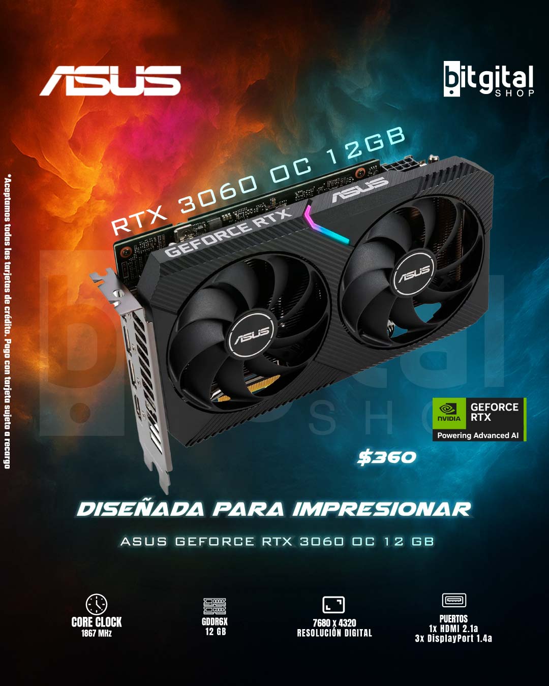 ASUS GEFORCE RTX 3060 OC 12GB