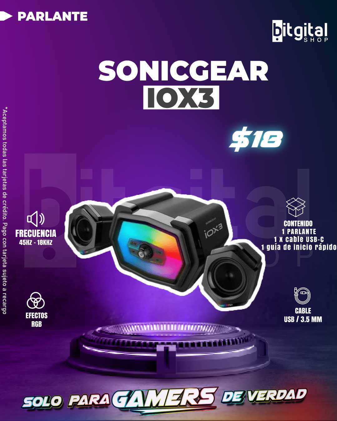 SONICGEAR IOX3 — $18.00